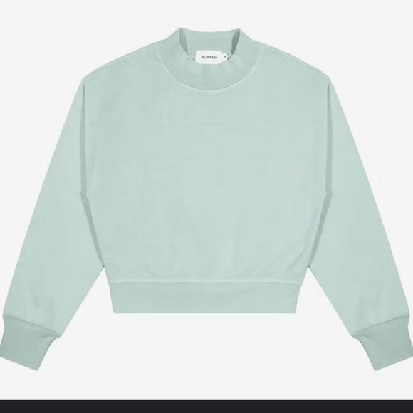 Talentless Mockneck Crewneck Size Small in a Washed Teal Color Size Small